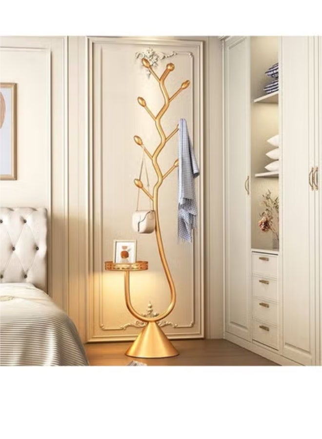 Beauenty Independent Metal Coat Rack with Storage Basket - Stylish Entryway Nizer, Elegant Free-Standing Design for Home Office Use(Gold) - Image 2